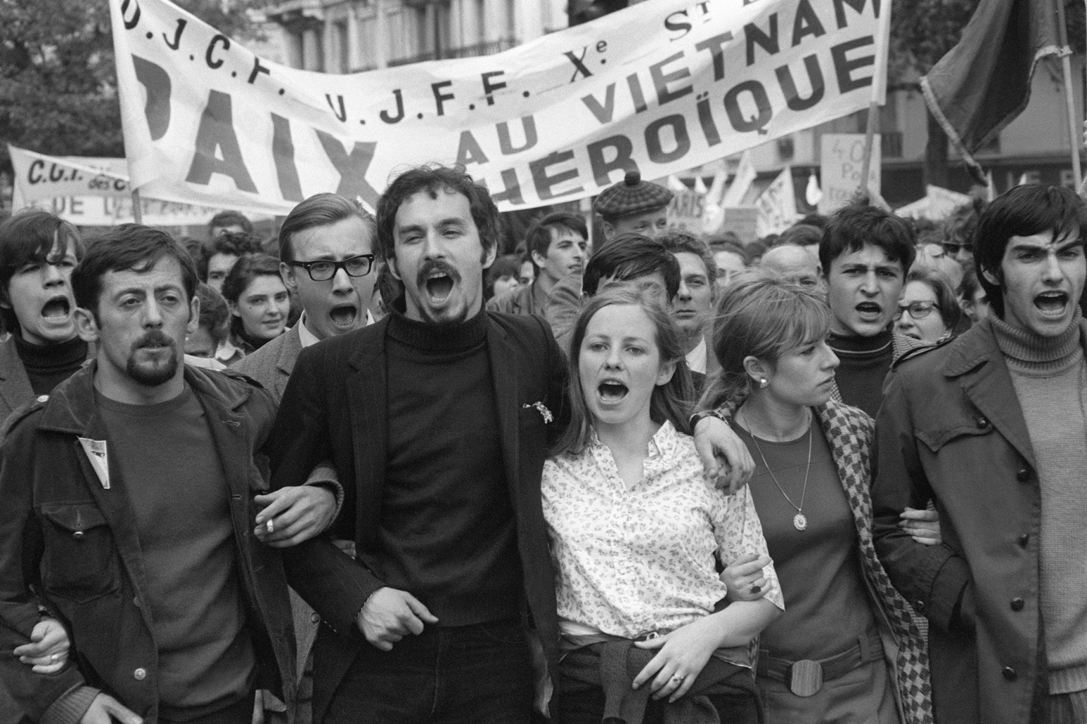 1er mai 1968, Manifestation contre la guerre du Vietnam. © AFP Jacques Marie