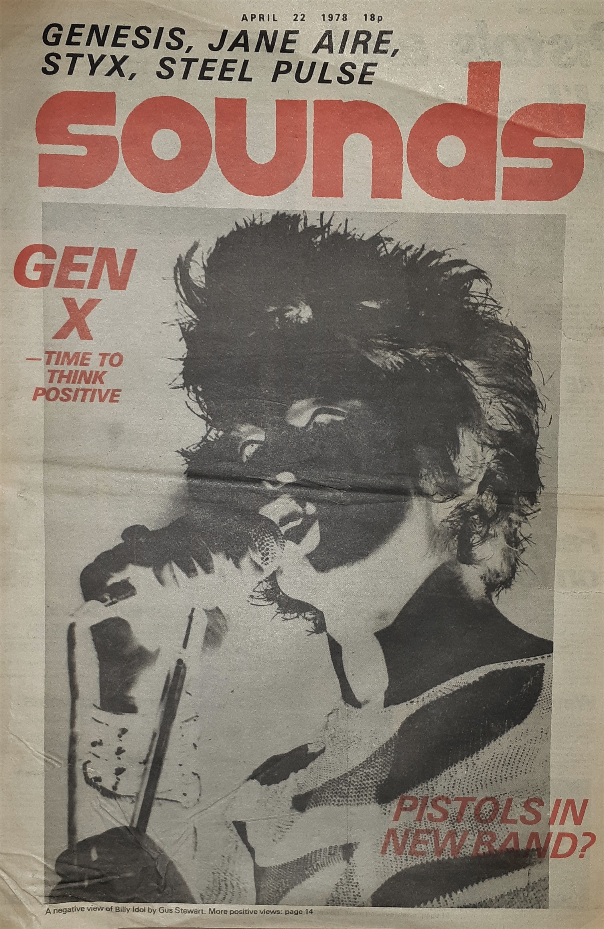 <em>Sounds</em>, magazine cover, april 1978